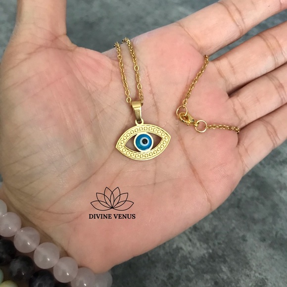 Evil Eye 🧿 Pendant Stainless Steel Necklace - Picture 4 of 6